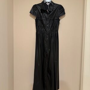 TCEC faux leather black midi dress. Size M.